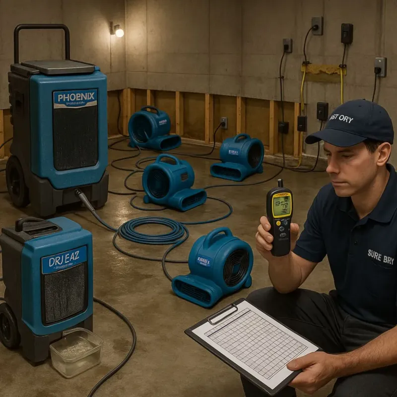 Structural Drying and Dehumidification process in Oak Hills, OR